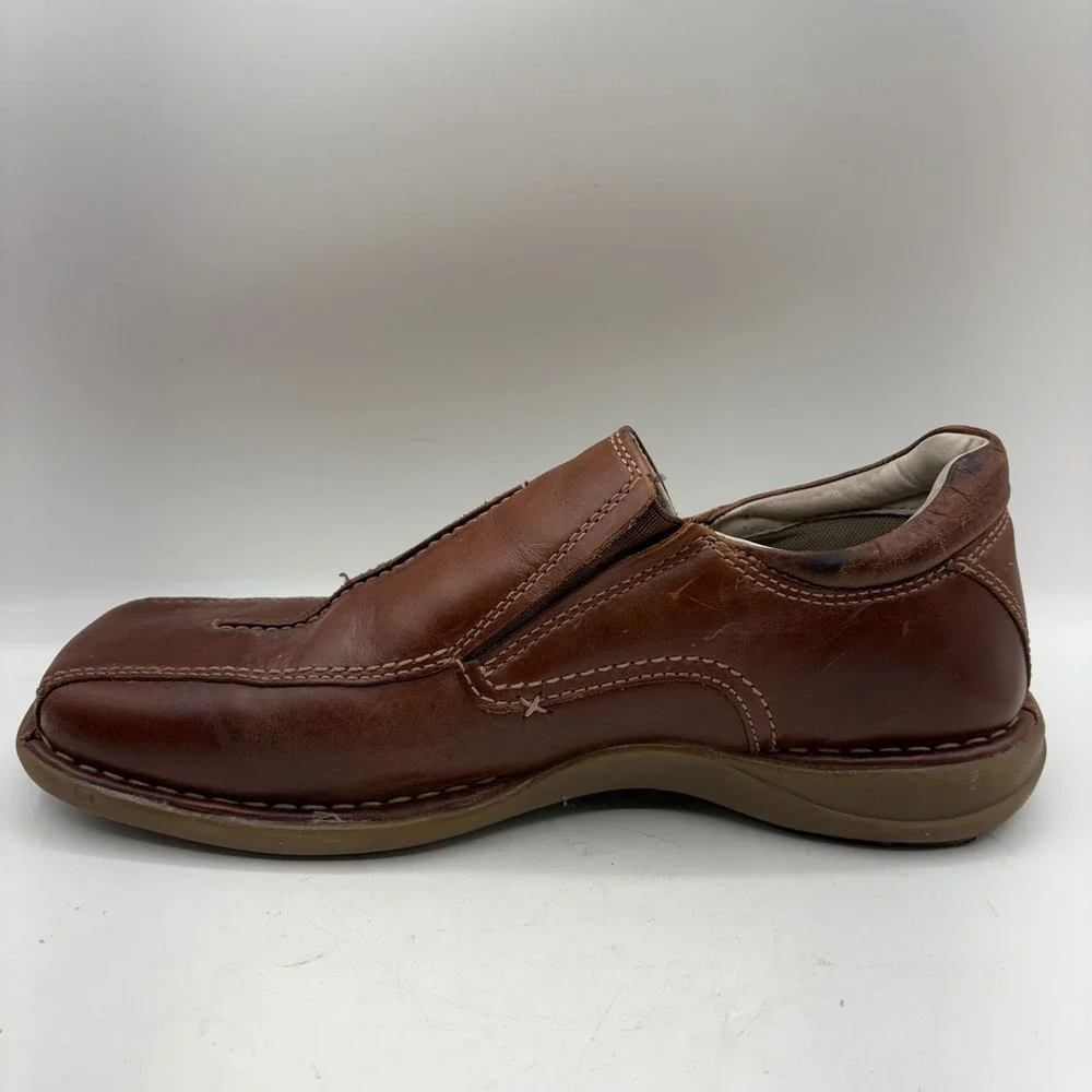 GBX Henley Mens Brown Leather‎ Slip On Loafer Driving Moc Shoes Size 10M